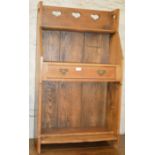 27" OAK ARTS & CRAFTS BOOKCASE WITH SINGLE DRAWER