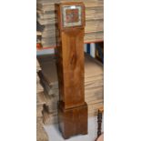 54½" ART DECO WALNUT CASED CHIMING GRANDDAUGHTER CLOCK