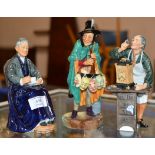 A GROUP OF 3 ROYAL DOULTON PORCELAIN FIGURINE ORNAMENTS INCLUDING THE CUP OF TEA "HN2322", THE