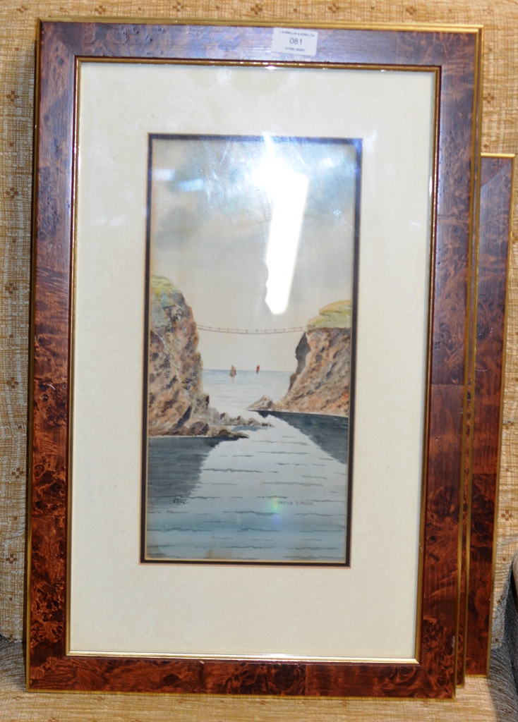 PAIR OF WATERCOLORS SIGNED J.T 1925 & FRAMED WATERCOLOR BY JOHN PARK