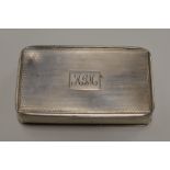 WILLIAM IV INITIALLED STERLING SILVER SNUFF BOX, WITH BIRMINGHAM ASSAY MARK, MAKER MARK FOR