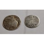 WILLIAM III SHILLING 1696 & WILLIAM III SIXPENCE 1697