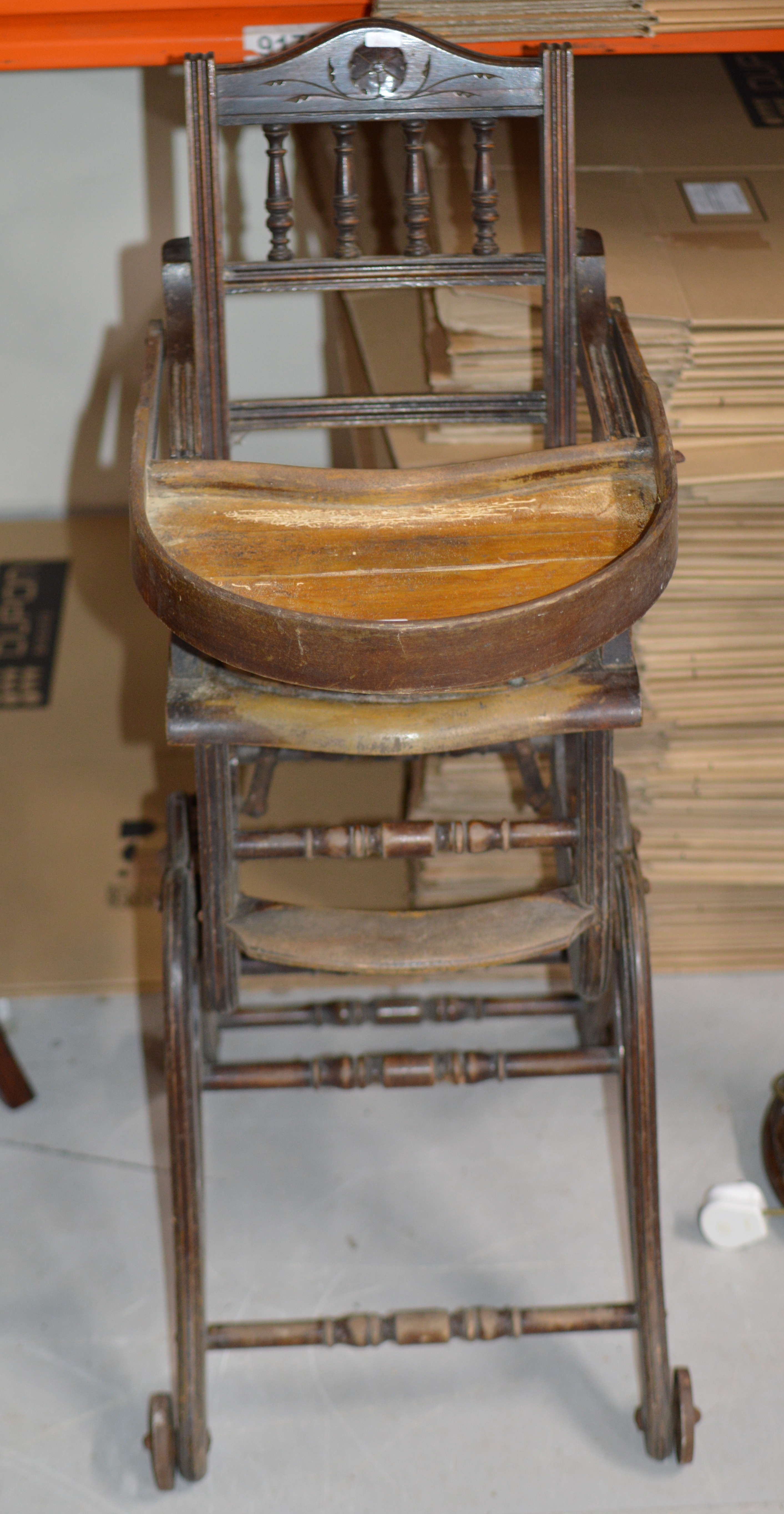 VICTORIAN MAHOGANY BABY HIGH CHAIR