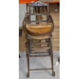 VICTORIAN MAHOGANY BABY HIGH CHAIR