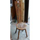 OAK ARTS & CRAFTS STYLE SPINNING CHAIR