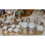 TRAY CONTAINING QUANTITY TEA & COFFEE WARE, DRESDEN, NEW CHELSEA ETC