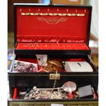 JEWELLERY BOX WITH QUANTITY COSTUME JEWELLERY