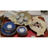 TRAY CONTAINING CARLTON WARE DISHES & QUANTITY GROSVENOR COFFEE WARE