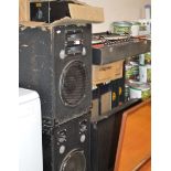 QUANTITY VARIOUS DJ EQUIPMENT, DECKS, SMOKE MACHINE, STAGE SPEAKERS ETC