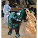 BLUE MOUNTAIN STYLE DOG, HORSE ORNAMENT & NAO DOUBLE FIGURINE ORNAMENT