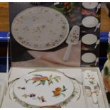 BOXED CAKE PLATE WITH SERVER & 1 OTHER CAKE PLATE