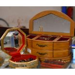 2 JEWELLERY BOXES WITH QUANTITY COSTUME JEWELLERY