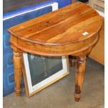 RUSTIC STYLE HALF MOON OCCASIONAL TABLE