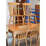 MODERN PINE KITCHEN TABLE WITH 4 CHAIRS