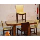 MAHOGANY DINING TABLE WITH 4 PADDED CHAIRS