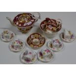 6 PIECES OF VICTORIAN TEA WARE & 12 PIECES OF ROYAL CROWN DERBY COFFEE WARE