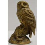 8" HEAVY SOLID BRASS OWL ORNAMENT OR DOOR STOPPER