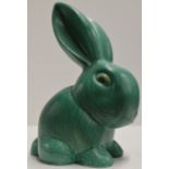 A LARGE 11" SYLVAC POTTERY TURQUOISE BUNNY RABBIT ORNAMENT