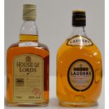 LAUDER'S FINEST SCOTCH WHISKY - 70CL, 40% VOL, TOGETHER WITH HOUSE OF LORDS DELUXE BLENDED SCOTCH