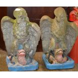 PAIR OF GARDEN EAGLE ORNAMENTS