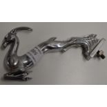 VINTAGE ART DECO SINGER GAZELLE CHROME FINISHED CAR RADIATOR MASCOT DISPLAY