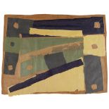 [§] FRANCIS DAVISON (BRITISH 1919-1984)ABSTRACT: BROWN AND YELLOW Mixed media collage77cm x 102cm (