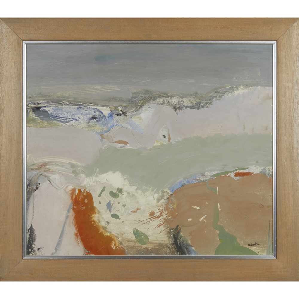 [§] JAMES DOWNIE ROBERTSON R.S.A., R.S.W., R.G.I. (SCOTTISH 1931-2011)DUNES Signed, gouache63cm x - Image 2 of 2