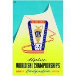 ANONYMOUSALPINE WORLD SKI CHAMPIONSHIPS, BADGASTEIN, AUSTRIA Lithograph, 1958, condition A-;