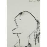 [§] PAT DOUTHWAITE (SCOTTISH 1939-2002)BRAIDS Signed and dated '90, charcoal73cm x 51cm (28.75in x