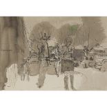 [§] ANTHONY GROSS R.A. (BRITISH 1905-1984)FIGURES ON A STREET Signed and dated 1976, ink and