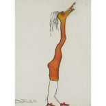 [§] PAT DOUTHWAITE (SCOTTISH 1939-2002)BIRD WOMAN Signed and dated '72, pastel64cm x 46cm (25in x