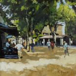 [§] JACK MORROCCO (SCOTTISH B.1953)BOULES, LA PLACE, ST PAUL DE VENCE Signed, oil on canvas40cm x