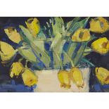 [§] JAMES FULLARTON (SCOTTISH B.1946)TULIPS Signed, oil on canvasboard23cm x 33cm (9in x 13in)