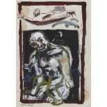 [§] PETER HOWSON (SCOTTISH B.1958)FIGURES Signed, gouache on paper29.5cm x 21cm (11.5in x 8.25in)