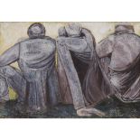 [§] JAMES CUMMING R.S.A., R.S.W. (SCOTTISH 1922-1996)SOLDIERS, SEATED Signed verso, oil on