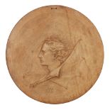 ALEXANDER MUNRO (1825-1871)TERRACOTTA PORTRAIT ROUNDEL moulded in relief as a portrait of a man with