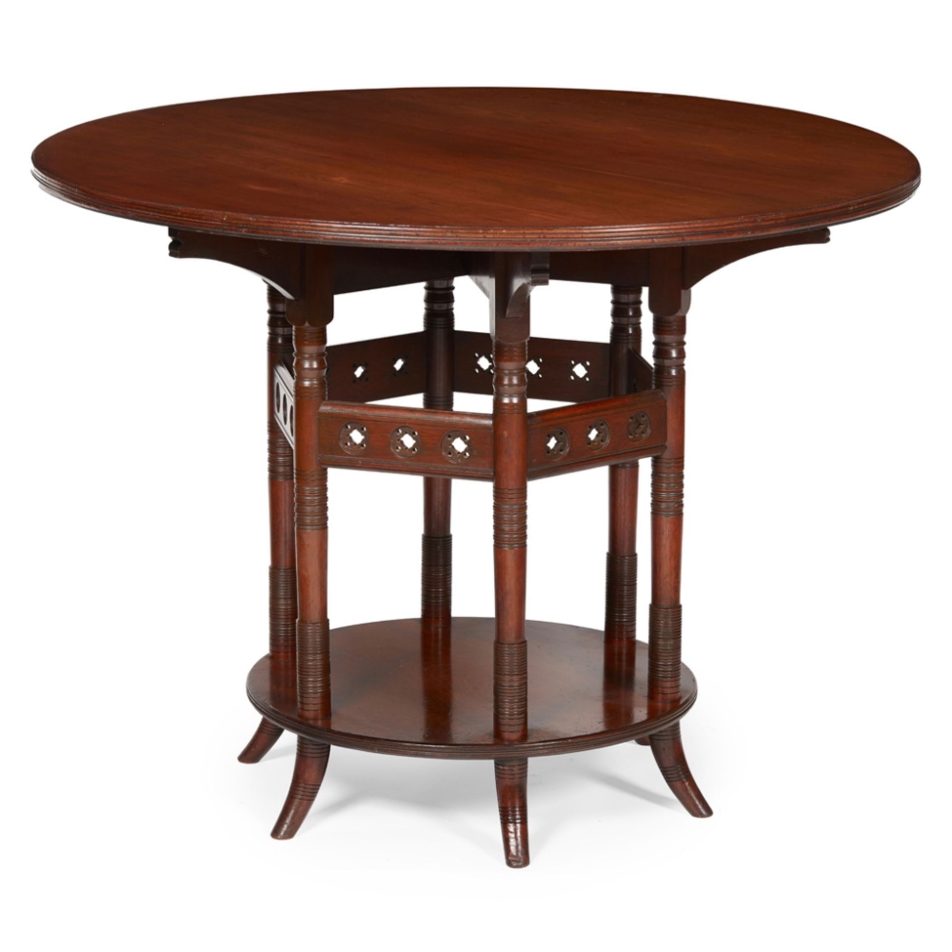 ENGLISH SCHOOL, IN THE MANNER OF EDWARD WILLIAM GODWINAESTHETIC MOVEMENT ROSEWOOD CENTRE TABLE,