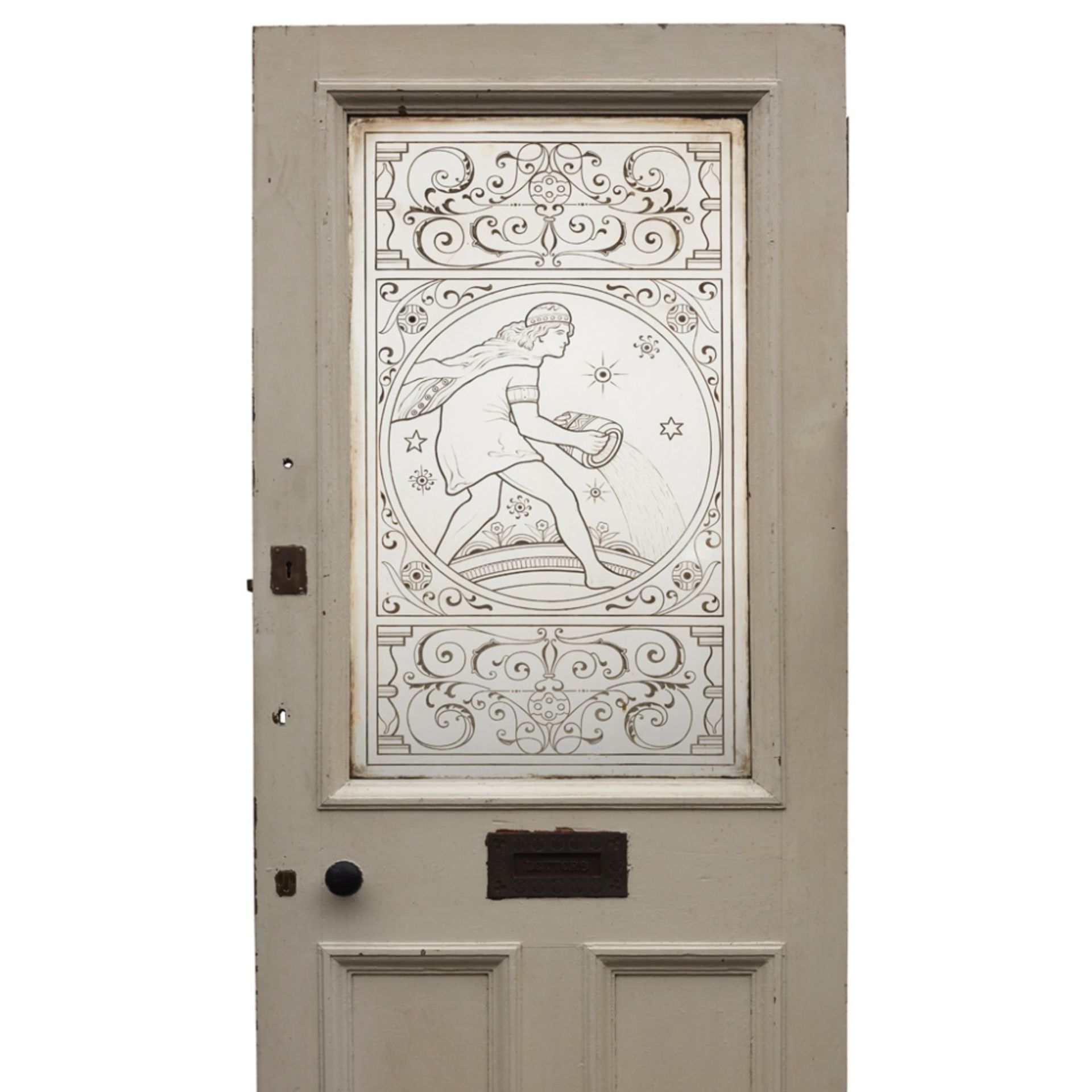 ENGLISH SCHOOL, MANNER OF JOHN MOYR SMITHAESTHETIC MOVEMENT GLAZED DOOR, CIRCA 1880 with acid-etched - Image 2 of 2