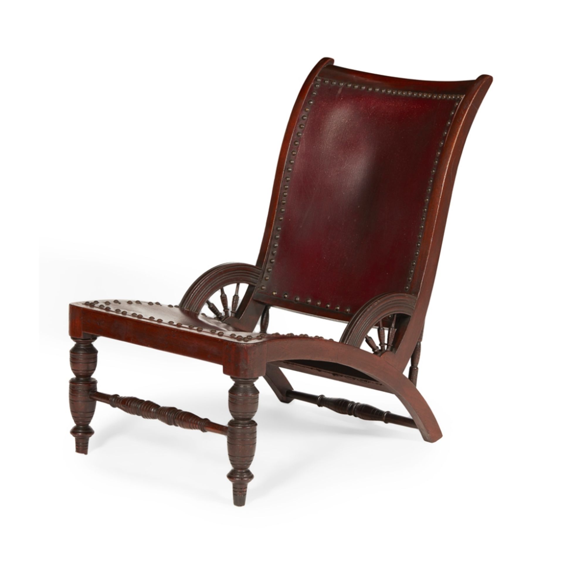 AMERICAN SCHOOL, MANNER OF HENRY HOBSON RICHARDSONAESTHETIC MOVEMENT MAHOGANY LOW CHAIR, CIRCA