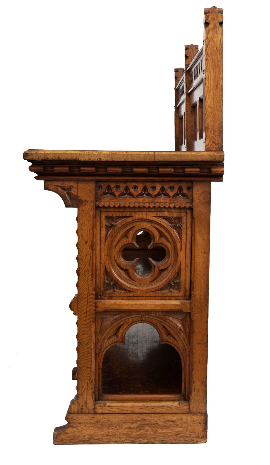 BRUCE JAMES TALBERT (1838-1881) FOR GILLOW & CO., LANCASTERGOTHIC REVIVAL OAK BUFFET, CIRCA 1870 - Image 3 of 6