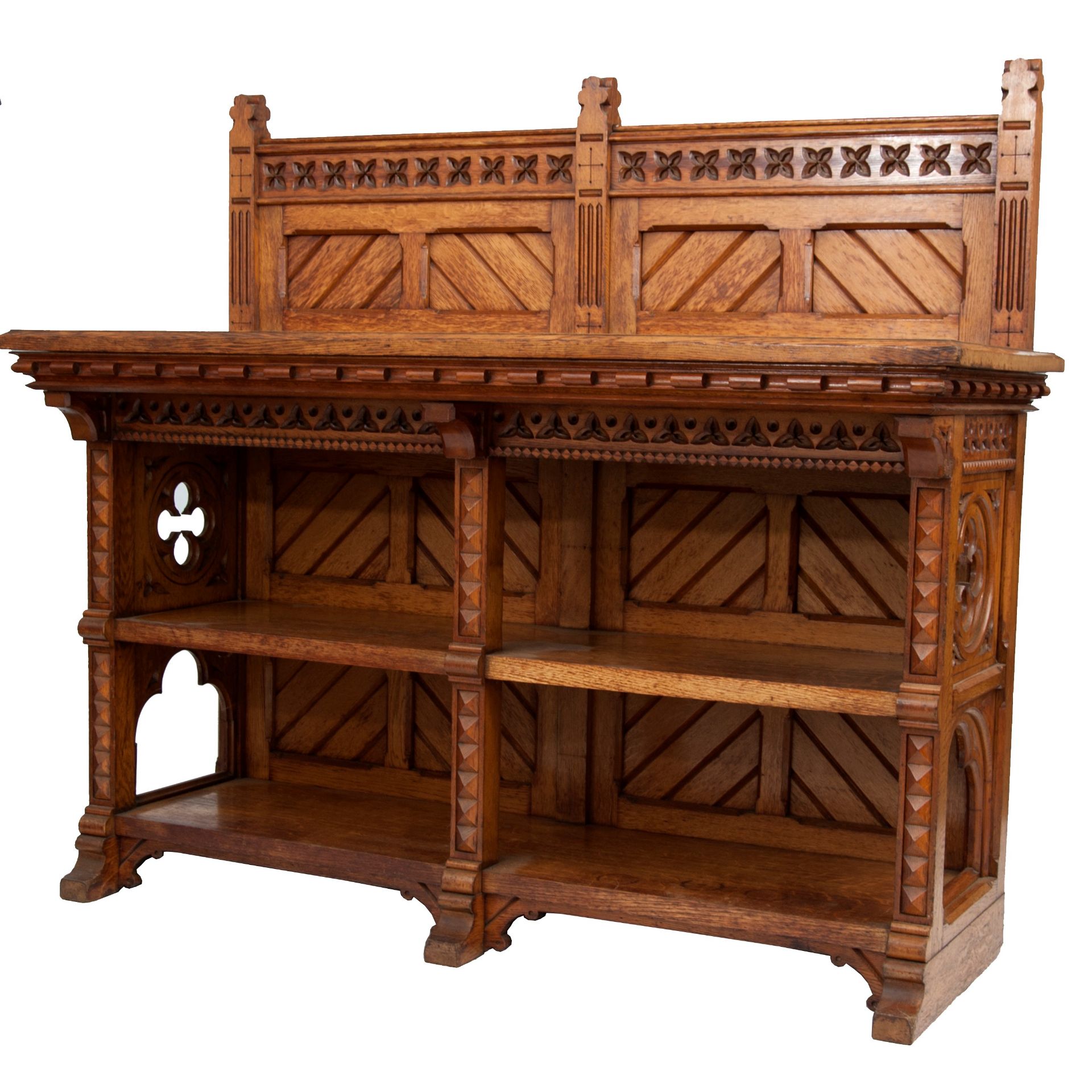 BRUCE JAMES TALBERT (1838-1881) FOR GILLOW & CO., LANCASTERGOTHIC REVIVAL OAK BUFFET, CIRCA 1870