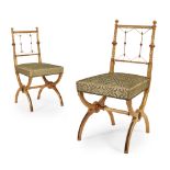 ATTRIBUTED TO JOHN GREGORY CRACE (1809-1889)FINE PAIR OF GOTHIC REVIVAL SYCAMORE SIDE CHAIRS,