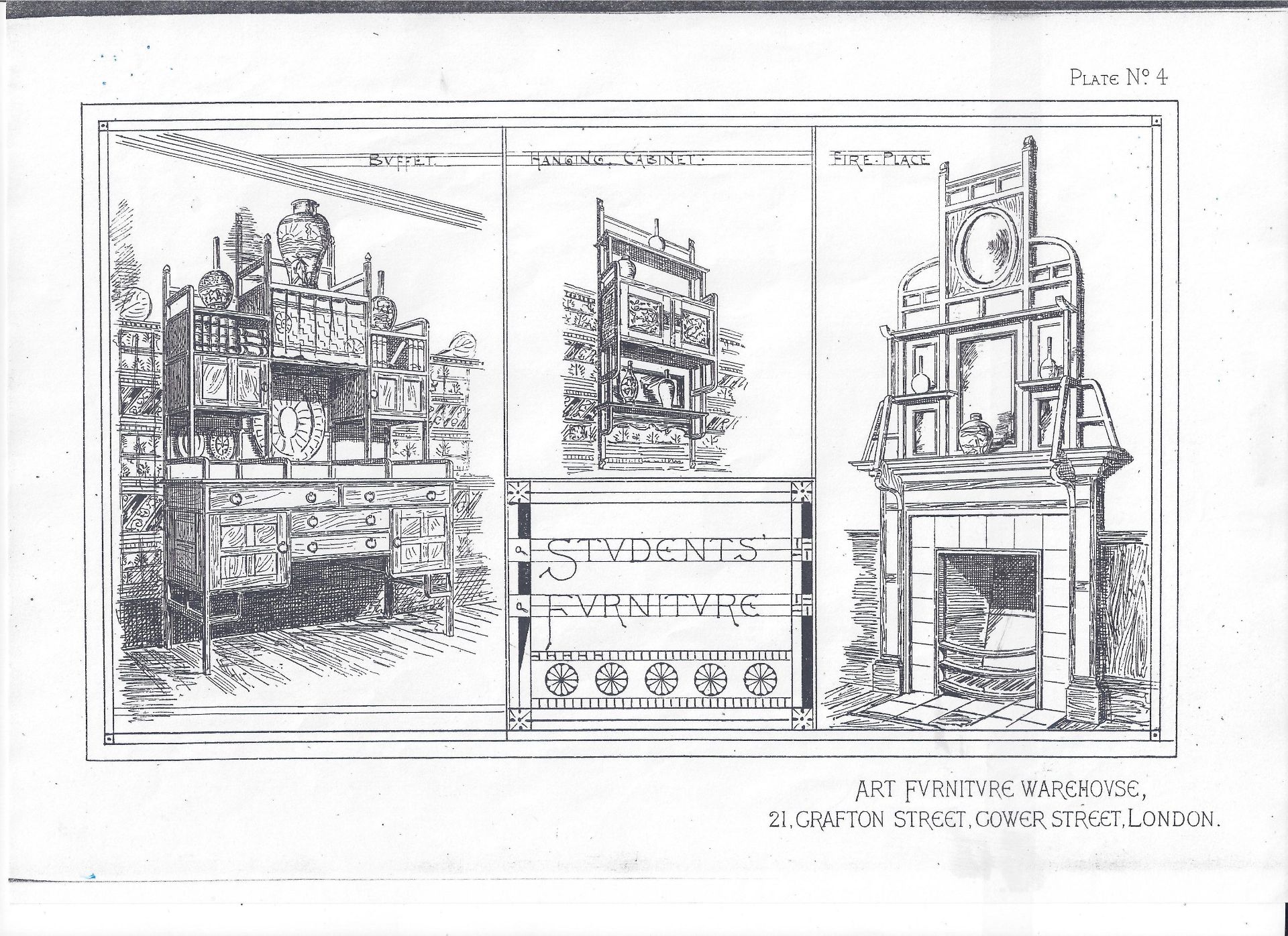 EDWARD WILLIAM GODWIN (1833-1886) FOR WILLIAM WATTAESTHETIC MOVEMENT WALNUT-FRAMED CHIMNEY - Image 2 of 7