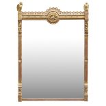 GOTHIC REVIVALGILTWOOD WALL MIRROR, CIRCA 1870 the rectangular mirrored plate enclosed by carved and