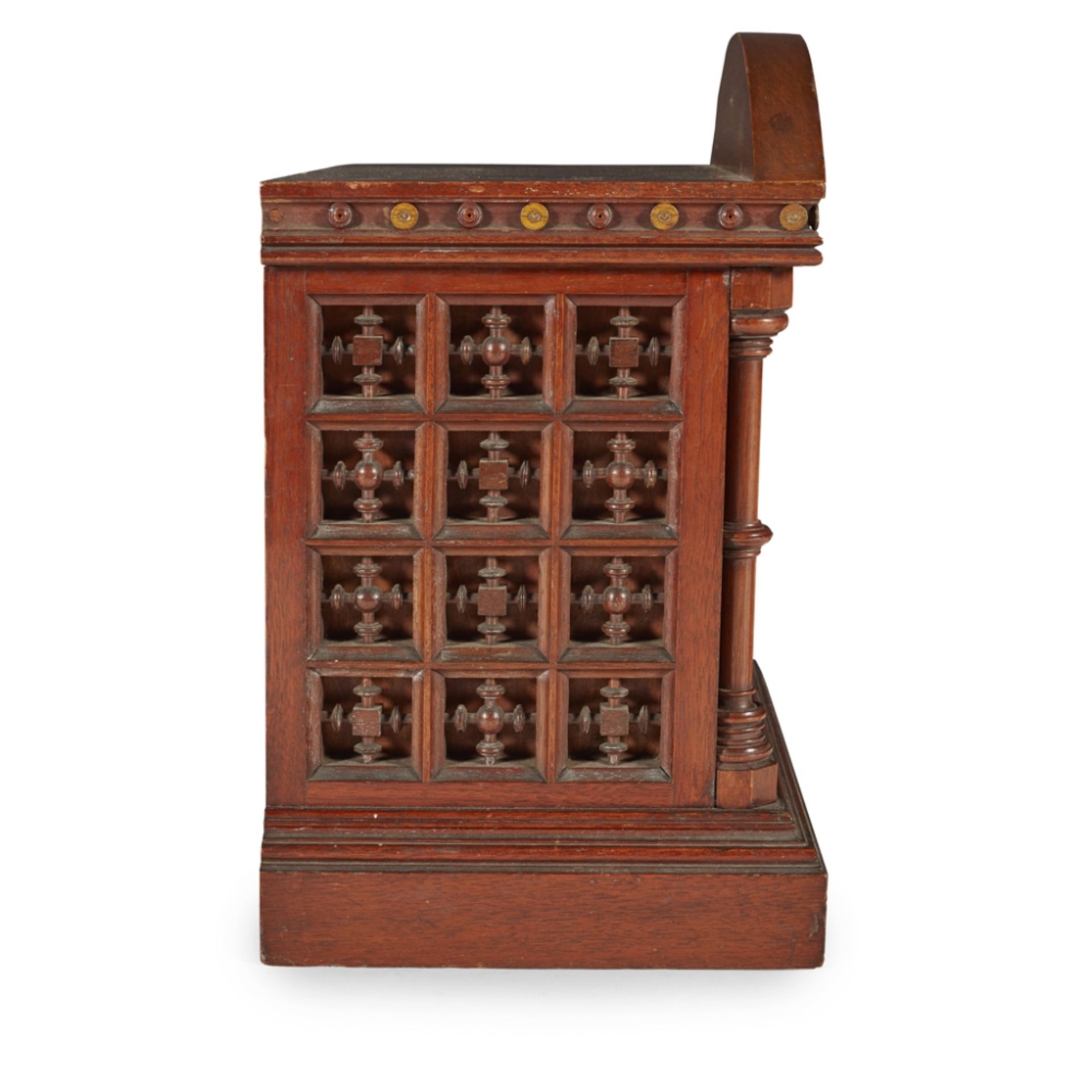 MANNER OF WILLIAM BURGESMAHOGANY AND ROSEWOOD TABLE CABINET, CIRCA 1880 of rectangular section, - Image 3 of 3