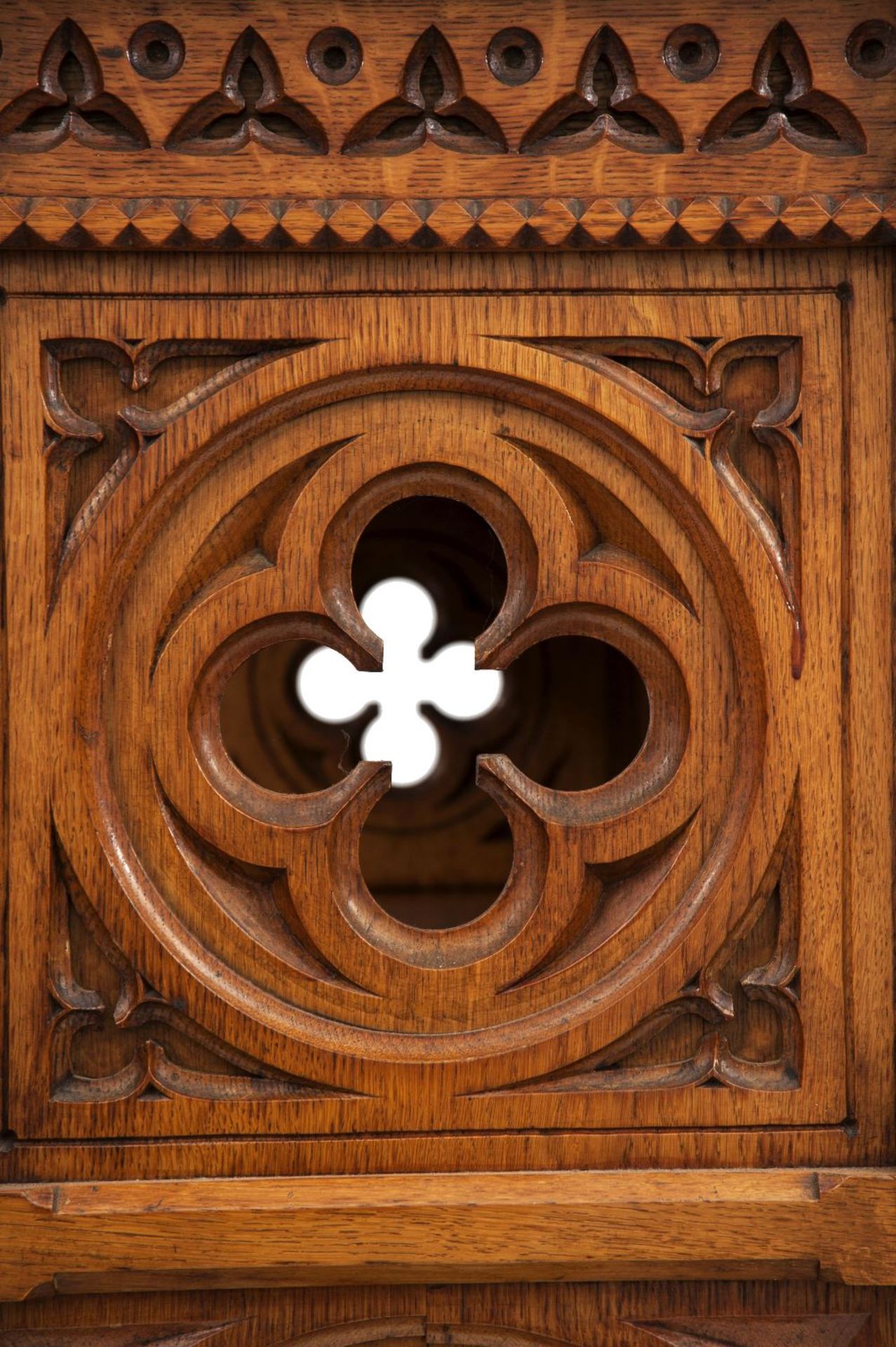 BRUCE JAMES TALBERT (1838-1881) FOR GILLOW & CO., LANCASTERGOTHIC REVIVAL OAK BUFFET, CIRCA 1870 - Image 6 of 6