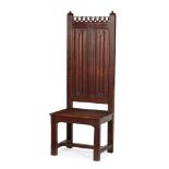 MANNER OF AUGUSTUS WELBY NORTHMORE PUGINGOTHIC REVIVAL OAK TALL CHAIR, CIRCA 1860 the carved and