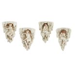 ROYAL WORCESTERRARE SET OF 'FOUR SEASONS' ALLEGORICAL PARIAN WALL BRACKETS, CIRCA 1865 each modelled