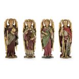 MANNER OF SIR NINIAN COMPERFOUR POLYCHROME CARVED WOOD FIGURES, EARLY 20TH CENTURY each depicting