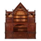 GOTHIC REVIVAL, WITH MOUNTS ATTRIBUTED TO FRANCIS ALFRED SKIDMORE (1817-1896)LARGE PITCH PINE